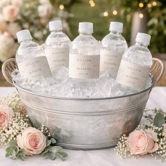 Elegant Classic Ivory Baroque Wedding ペットボトルラベル
