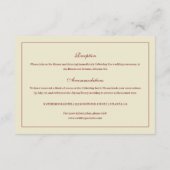 Elegant Classic Ivory & Wine Red Wedding Details エンクロージャーカード (裏面)