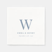 Elegant Classic Last Name Initial Wedding スタンダードカクテルナプキン (正面)