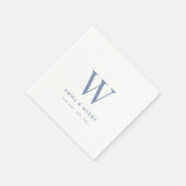 Elegant Classic Last Name Initial Wedding スタンダードカクテルナプキン (角)