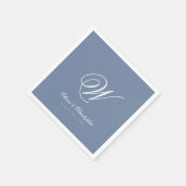 Elegant Classic Last Name Initial Wedding スタンダードカクテルナプキン (角)