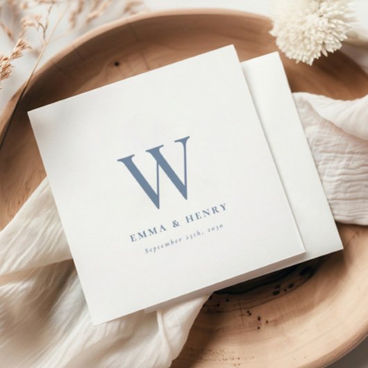 Elegant Classic Last Name Initial Wedding スタンダードカクテルナプキン