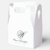 Elegant Classic Last Name Initial Wedding フェイバーボックス (オープン)