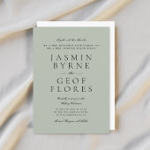 Elegant Classic Light Sage Formal Wedding 招待状