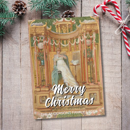 Elegant Classic Merry Christmas Roses Poynter シーズンカード