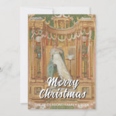 Elegant Classic Merry Christmas Roses Poynter シーズンカード (正面)