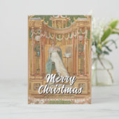 Elegant Classic Merry Christmas Roses Poynter シーズンカード (スタンド正面)