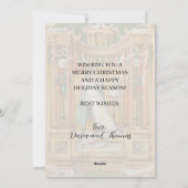 Elegant Classic Merry Christmas Roses Poynter シーズンカード (裏面)