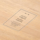 Elegant Classic Minimalist Monogram Wedding アクリル招待状 (レイダウン)