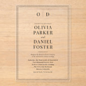 Elegant Classic Minimalist Monogram Wedding アクリル招待状 (正面)