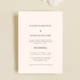 elegant classic minimalist wedding invitation 招待状