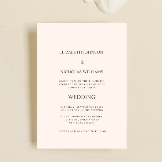 elegant classic minimalist wedding invitation 招待状