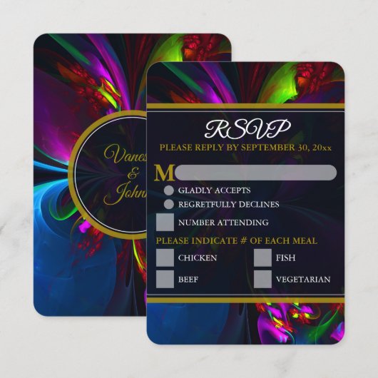 Elegant Classic Modern Floral Pattern #902 Wedding (正面/裏面)