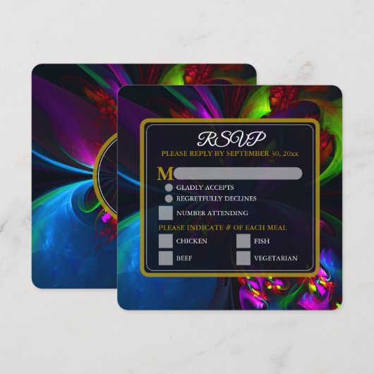 Elegant Classic Modern Floral Pattern #902 Wedding (正面/裏面)