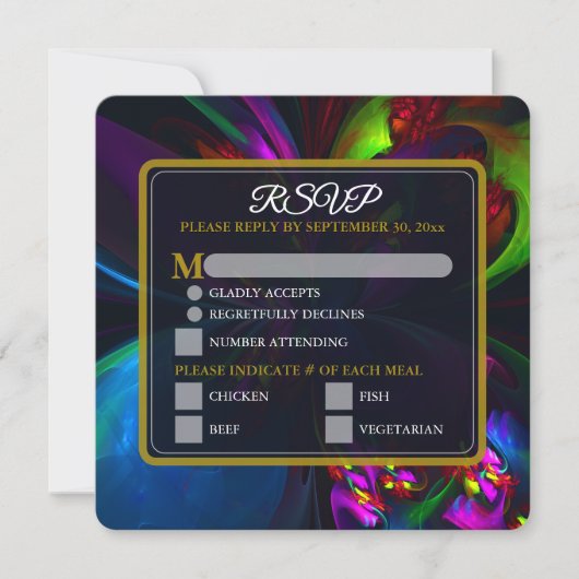 Elegant Classic Modern Floral Pattern #902 Wedding (正面)