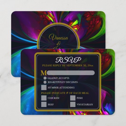 Elegant Classic Modern Floral Pattern #902 Wedding (正面/裏面)