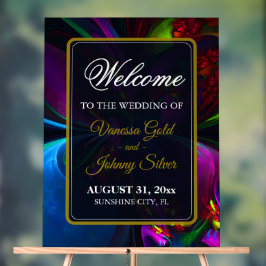 Elegant Classic Modern Floral Pattern #902 Wedding アクリルサイン