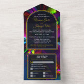 Elegant Classic Modern Floral Pattern #902 Wedding オールインワン招待状 (内側)