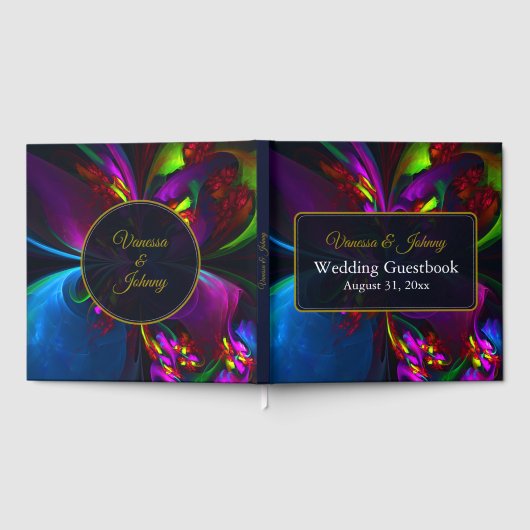 Elegant Classic Modern Floral Pattern #902 Wedding ゲストブック (全面)