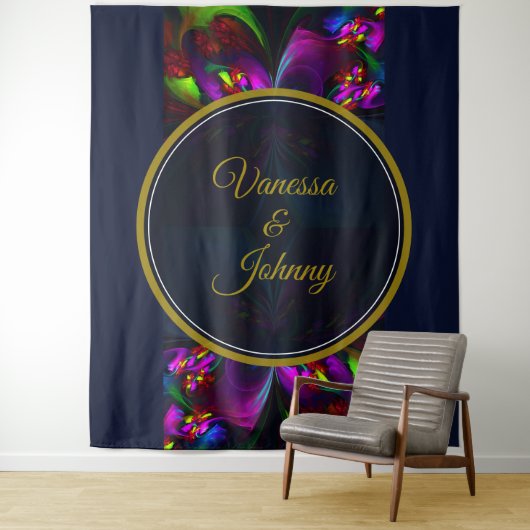 Elegant Classic Modern Floral Pattern #902 Wedding タペストリー (インサイチュ)