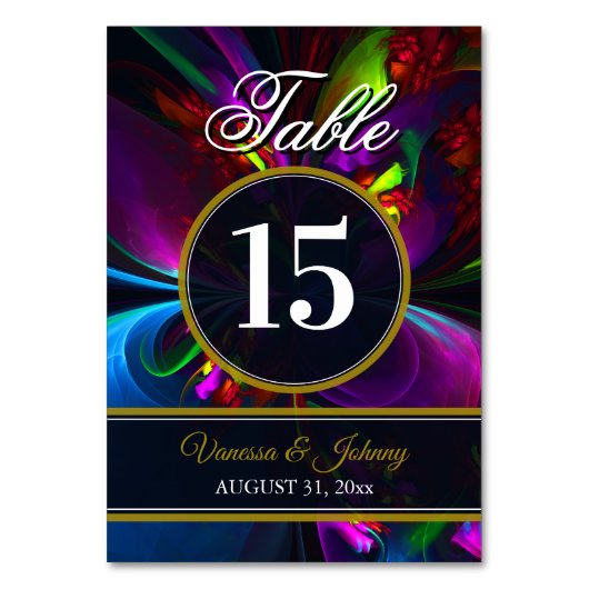 Elegant Classic Modern Floral Pattern #902 Wedding テーブルナンバー (正面)