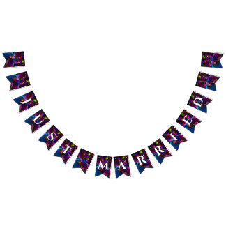 Elegant Classic Modern Floral Pattern #902 Wedding バンティングフラッグ