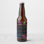 Elegant Classic Modern Floral Pattern #902 Wedding ビールラベル (正面)