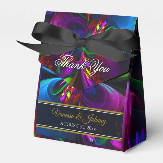 Elegant Classic Modern Floral Pattern #902 Wedding フェイバーボックス (正面サイド)