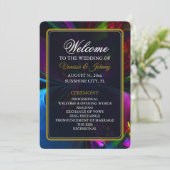 Elegant Classic Modern Floral Pattern #902 Wedding プログラム (スタンド正面)