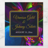 Elegant Classic Modern Floral Pattern #902 Wedding ワインラベル (シングルラベル)