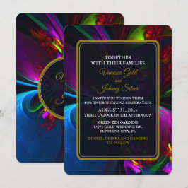 Elegant Classic Modern Floral Pattern #902 Wedding 招待状