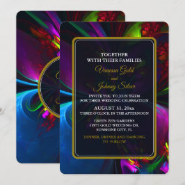 Elegant Classic Modern Floral Pattern #902 Wedding 招待状