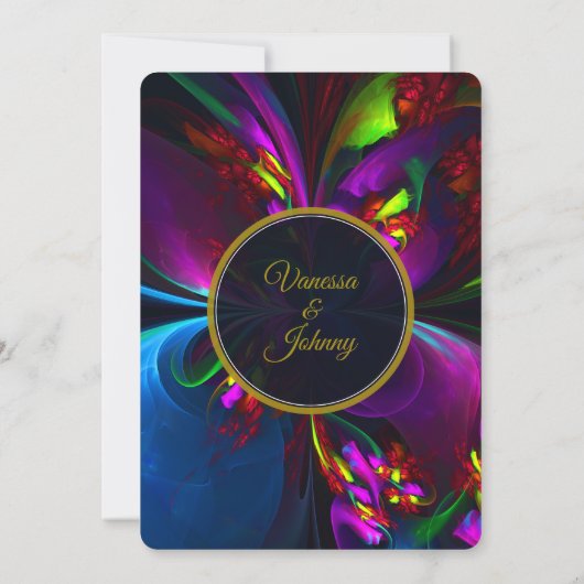 Elegant Classic Modern Floral Pattern #902 Wedding 招待状 (裏面)