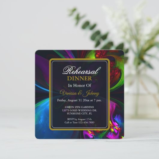 Elegant Classic Modern Floral Pattern #902 Wedding 招待状 (スタンド正面)