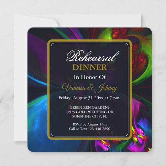 Elegant Classic Modern Floral Pattern #902 Wedding 招待状 (正面)