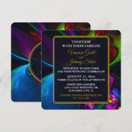 Elegant Classic Modern Floral Pattern #902 Wedding 招待状