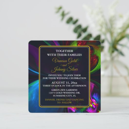 Elegant Classic Modern Floral Pattern #902 Wedding 招待状 (スタンド正面)