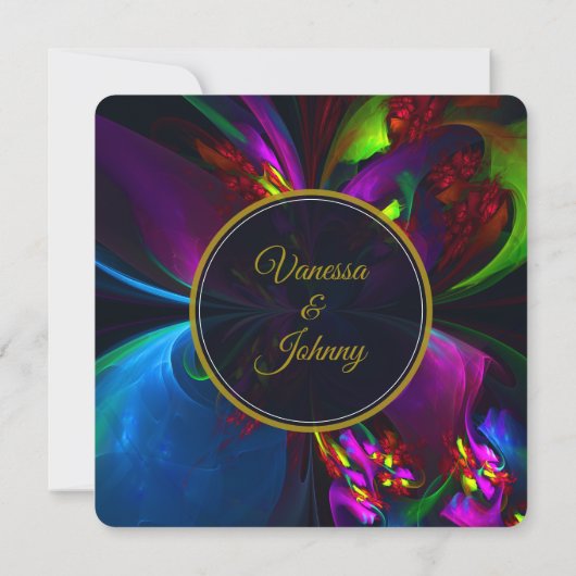 Elegant Classic Modern Floral Pattern #902 Wedding 招待状 (裏面)