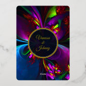 Elegant Classic Modern Floral Pattern #902 Wedding 箔招待状 (裏面)