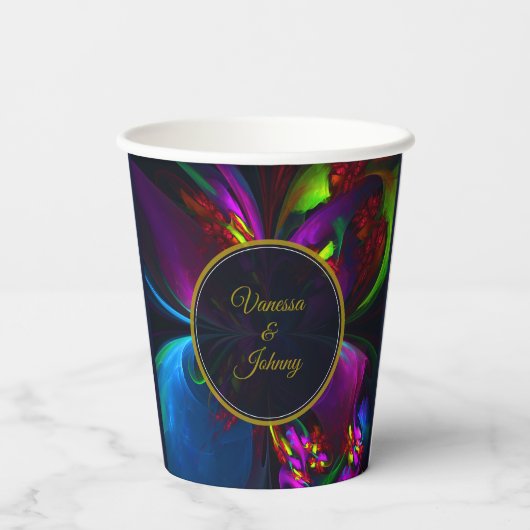 Elegant Classic Modern Floral Pattern #902 Wedding 紙コップ (裏面)