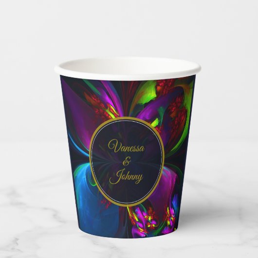 Elegant Classic Modern Floral Pattern #902 Wedding 紙コップ (正面)