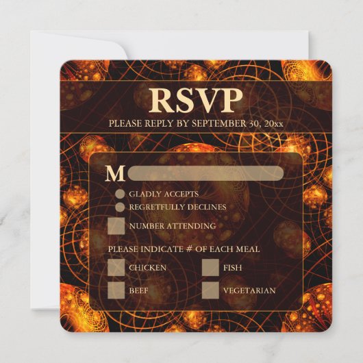 Elegant Classic Modern Gold #901 Wedding RSVP Card (正面)