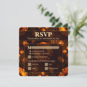 Elegant Classic Modern Gold #901 Wedding RSVP Card (スタンド正面)