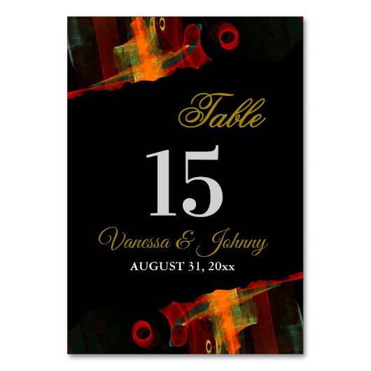 Elegant Classic Modern Trendy Pattern #903 Wedding テーブルナンバー (正面)