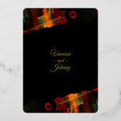 Elegant Classic Modern Trendy Pattern #903 Wedding 箔招待状 (裏面)