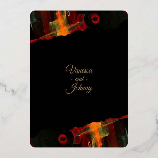 Elegant Classic Modern Trendy Pattern #903 Wedding 箔招待状 (裏面)