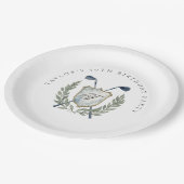 Elegant Classic Monogram Golf Crest Birthday Party ペーパープレート (アングル)
