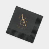 Elegant, Classic, Monogram, Wedding 箔ナプキン (左)