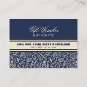 Elegant Classic Navy Blue Bakery Discount Card 割引カード (裏面)