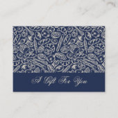 Elegant Classic Navy Blue Bakery Pattern Gift Card 名刺 (正面)